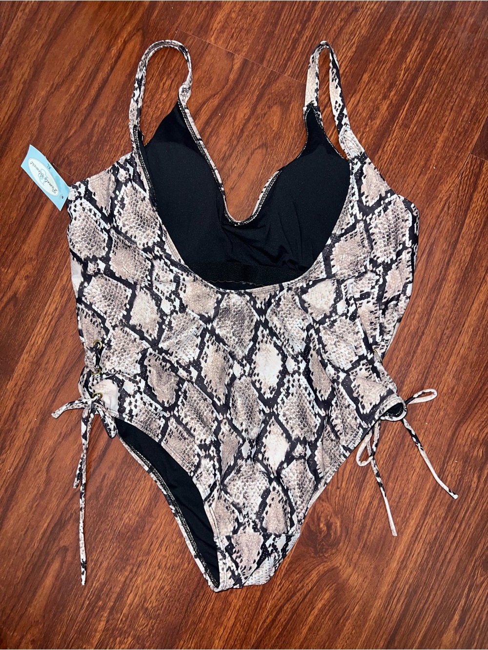 Pamela Stewart- Snake Print One-Piece Swimsuit - Beige - Picture 2 of 3